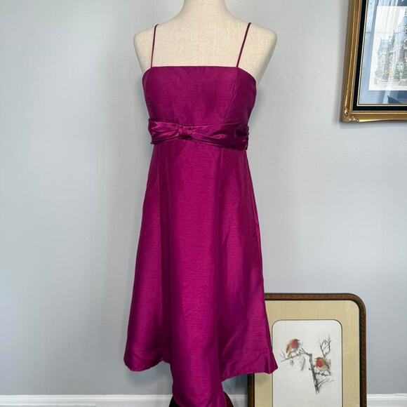 Vtg y2k pink satin glam dress with bow detail - Madison Leigh - Picture 5 of 6